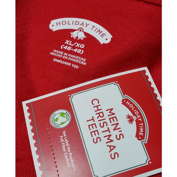 Holiday Time Santa Claus Believe Red Christmas TShirt Size XL NWT - Picture 4 of 9